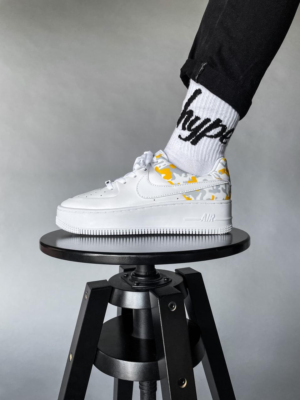 Жіночі кросівки Nike Air Force 1 Shadow White/Yellow | Найк Аір Форс 1 Шадов Білі/Жовті