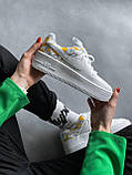 Жіночі кросівки Nike Air Force 1 Shadow White/Yellow | Найк Аір Форс 1 Шадов Білі/Жовті, фото 2