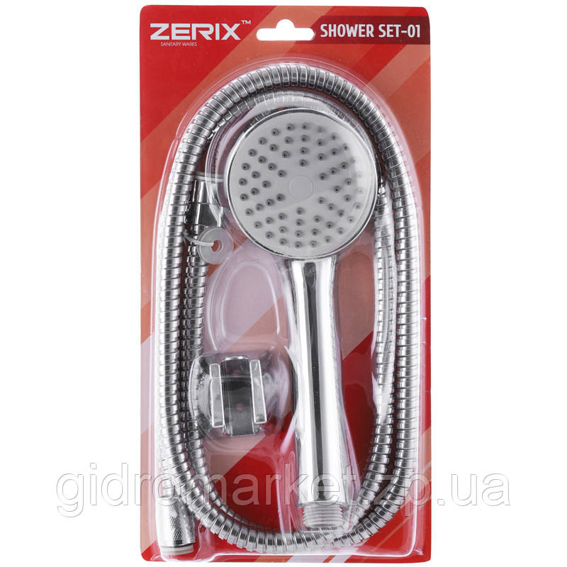 Душовий набір (шланг, лійка, кронштейн) ZERIX SHOWER SET-01, фото 1