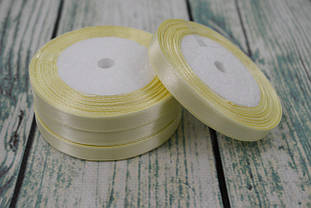 Стрічка атласна 10мм (22метра), колір - світло жовтий