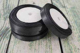 Стрічка атласна 10мм (22метра), колір - темно сірий