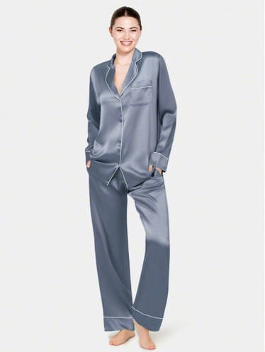Пижама женская шелковая с брюками атласная (размеры 40-54 XS-XXXL) (ID ...