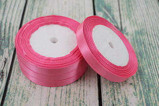 Стрічка атласна 10мм (22метра), колір - рожевий неон