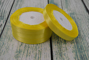 Стрічка атласна 10мм (22метра), колір - жовтий