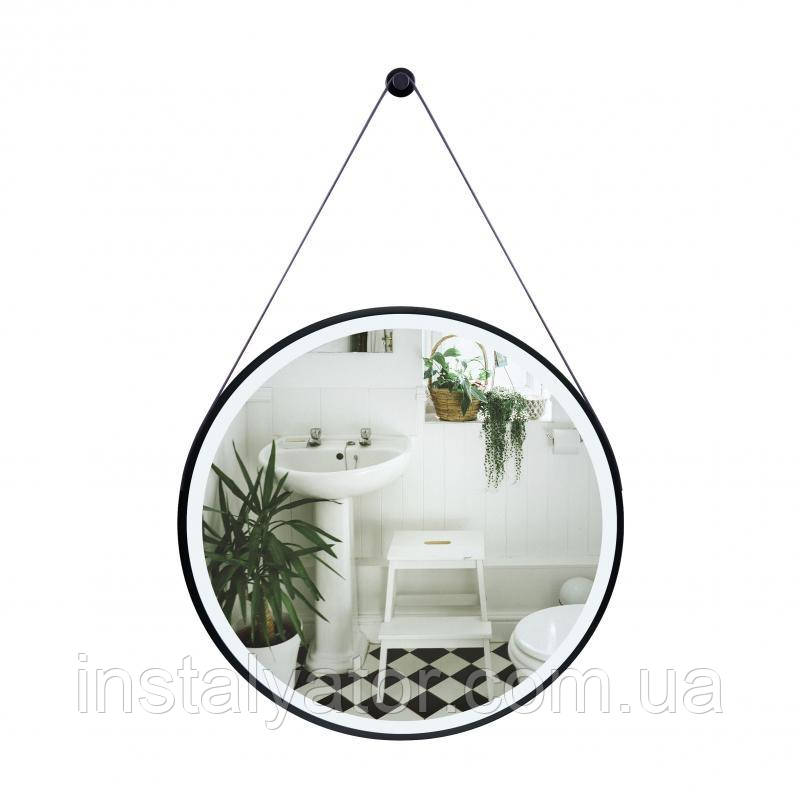 Дзеркало Qtap Robin R600 Black з LED-підсвічуванням QT13786502B, фото 1