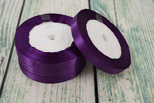 Стрічка атласна 10мм (22метра), колір - темно фіолетовий