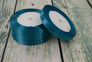 Стрічка атласна 10мм (22метра), колір - темно бірюзовий