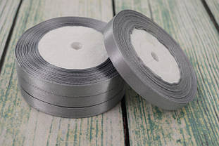 Стрічка атласна 10мм (22метра), колір - сірий