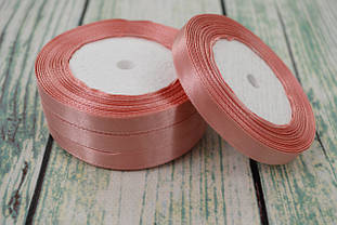 Стрічка атласна 10мм (22метра), колір - рожевий запиленний