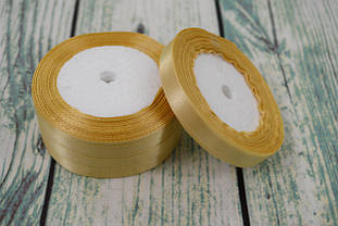 Стрічка атласна 10мм (22метра), колір - бежевий