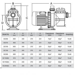 Насос для басейну Emaux SC150 (220 В, 20 м3/год, 1.5HP), фото 3