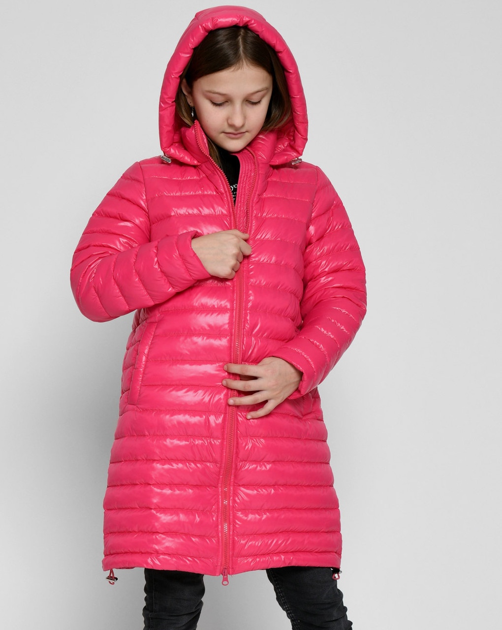 Модна дитяча подовжена демі куртка X-Woyz для дівчинки, фото 1