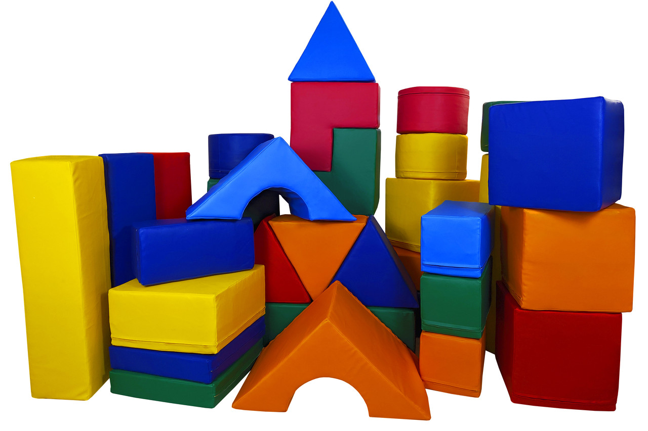 М'який модульний конструктор, шкірозамінник Різнобарвний 36 елементів (Тia-sport ТМ)