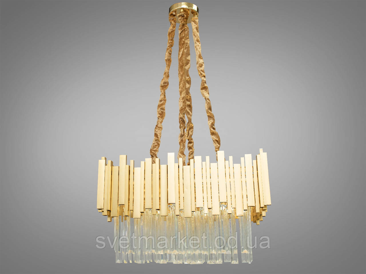 Сучасна кришталева люстра 901-500x500GD satin, фото 1