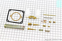 Ремонтный комплект карбюратора 12V, 14 деталей+поплавок (343067)