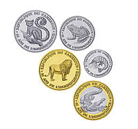 Камерун набор из 5 монет 2020 UNC Животные 50, 100, 250, 500, 1000 франков