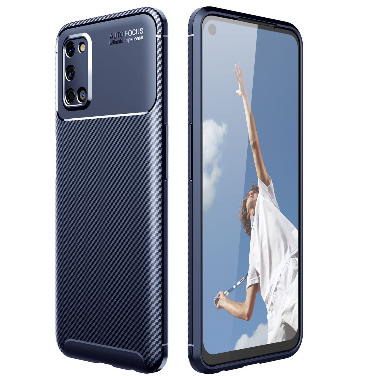 Чохол Carbon Case для Oppo A92 / A72 / A52 Blue, фото 1