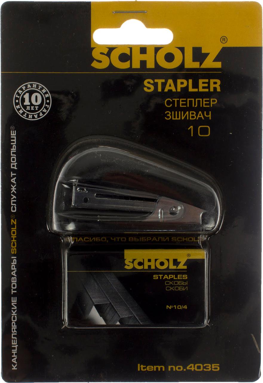 Степлер "Scholz" №10 8арк №4035 чорний,міні +1000 скоб(24)