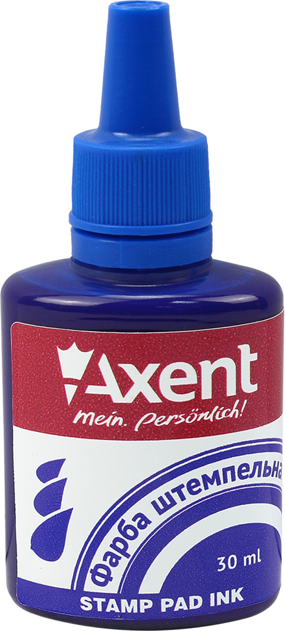 Штемпельна фарба "Axent" №7301-02-A 30мл син.(12), фото 1