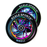 Самокат【2в1】Зимовий з лижами для трюків Scale Sports Phantom Чорний Хамелеон (USA), фото 5