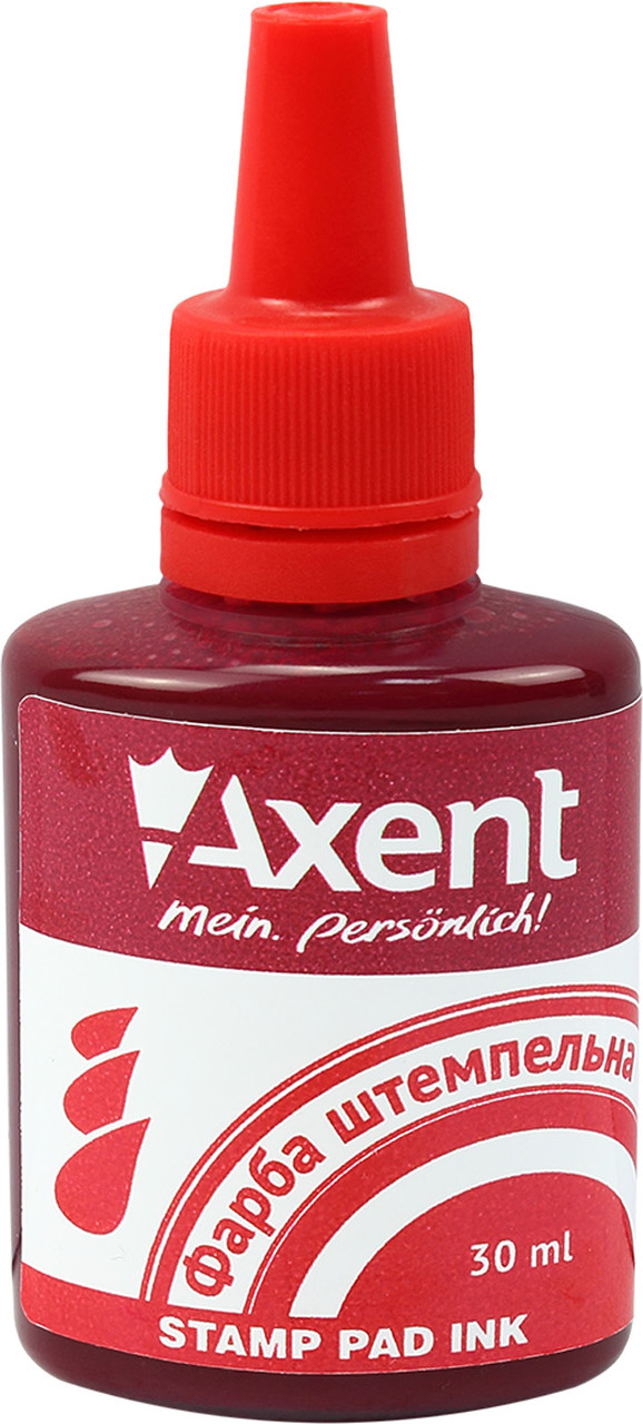 Штемпельна фарба "Axent" №7301-06-A 30мл червон.(12), фото 1