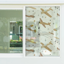 Плівка на вікна від сонця Бежеві Літаки декоративні наклейки на вікна декор дзеркала у дитячій кімнаті 1 пог.м