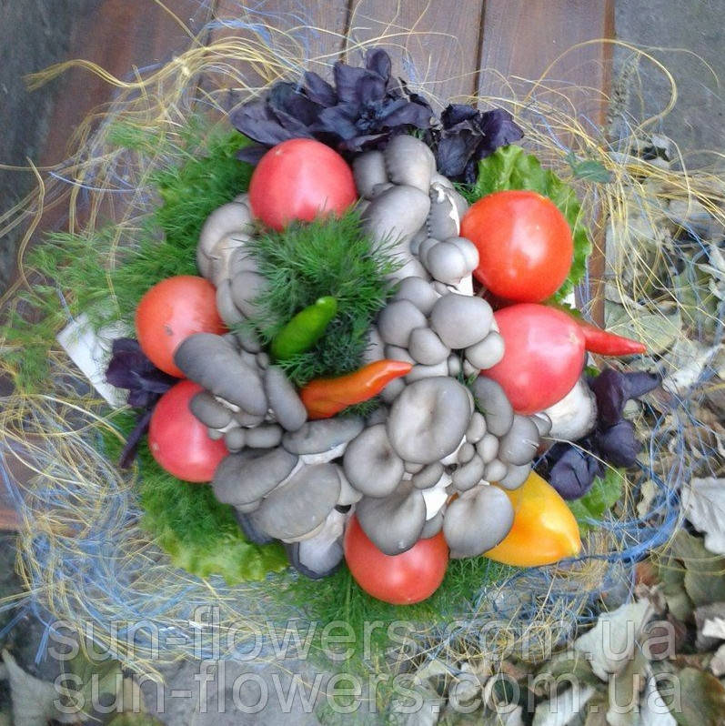 Букет з овочами , вешенками,базиліком