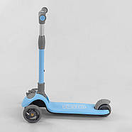 Самокат Best Scooter синій, триколісний, складаний кермо, безшумні колеса зі світлом D-0885, фото 2