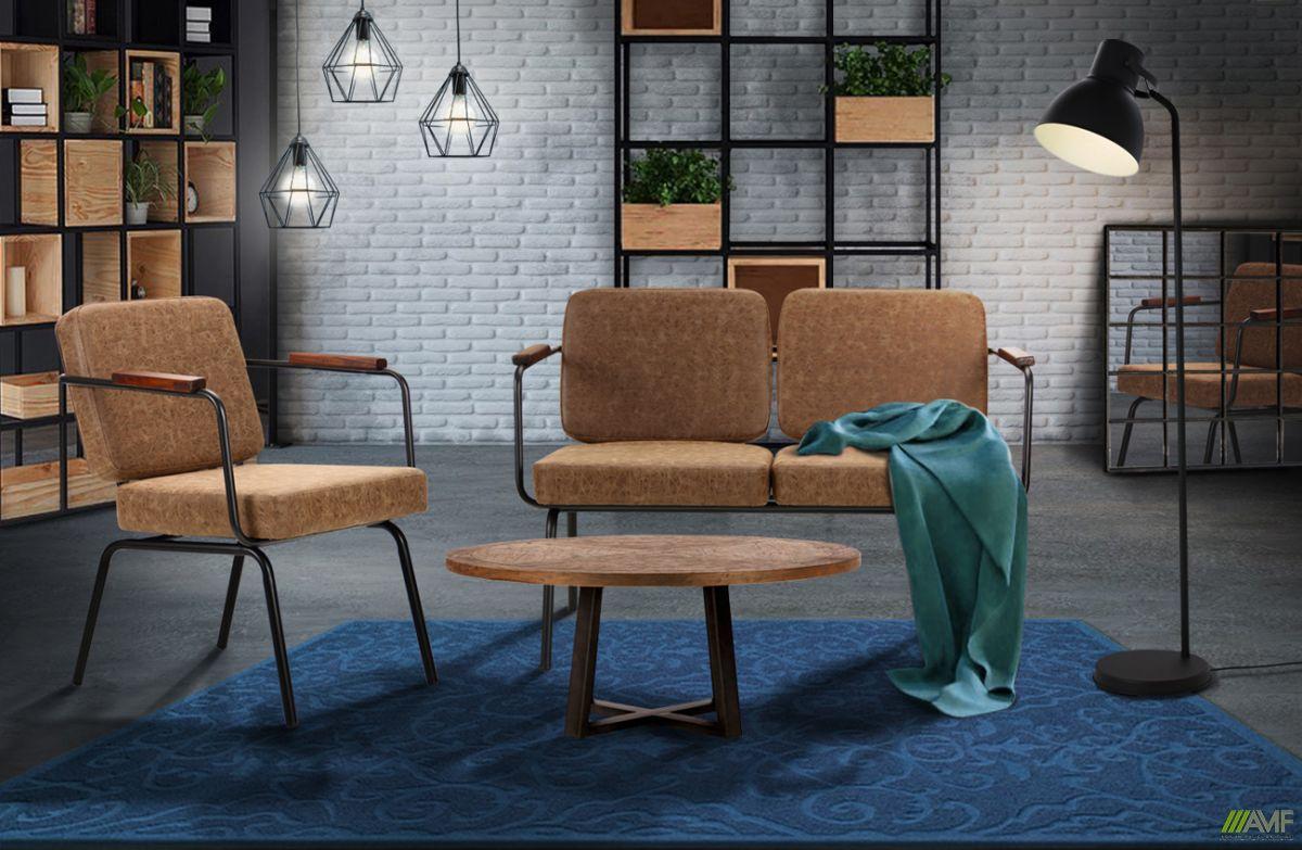 Кресло Oasis черный / лунго в кафе, ресторан, офис, салон с подлокотниками