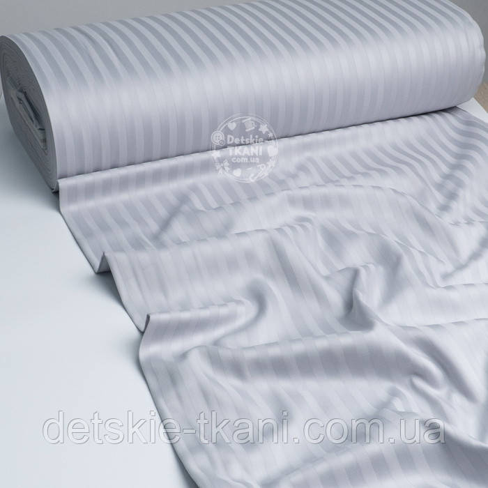 Страйп сатин, колір - світло-сірий, ширина 240 см (№4038), фото 1