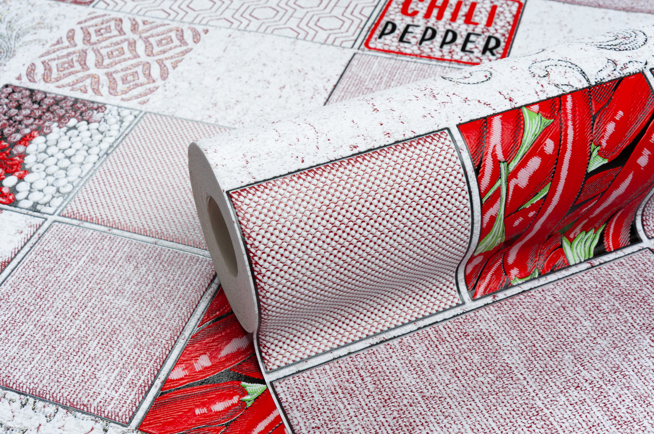 Влагостойкие Обои на Кухню Современные Красные Обои в Кухню Vinil LS ...