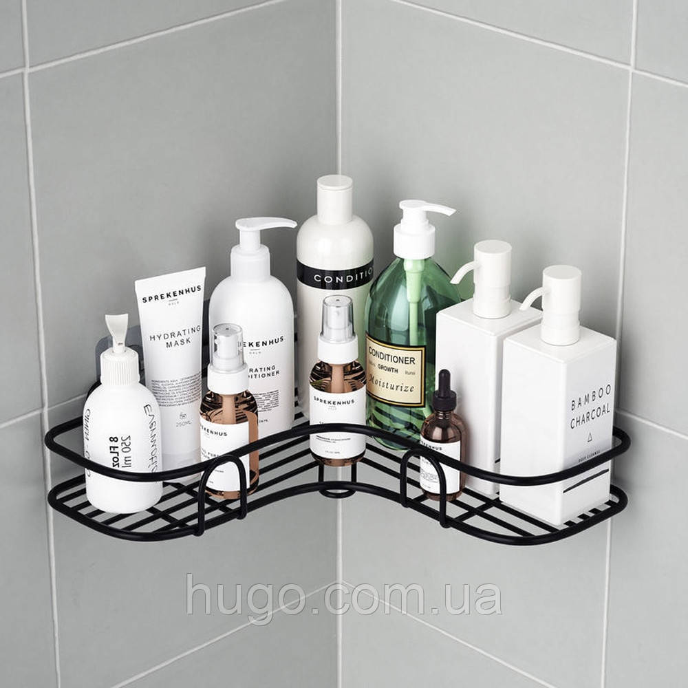 Кутова металева полиця для ванної/кухні 1 ярус metal stand for kitchen wall / Поличка в душову