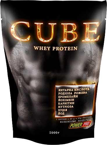 Протеїн + Синефрин білковий комплекс для рельєфної сушки Whey Power Pro Cube зі смаком кокоса 1 кг.