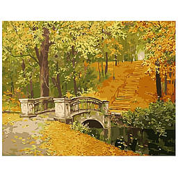 Картина за номерами "Міст в осінь" VA-0277 розміром (40х50).(Strateg)