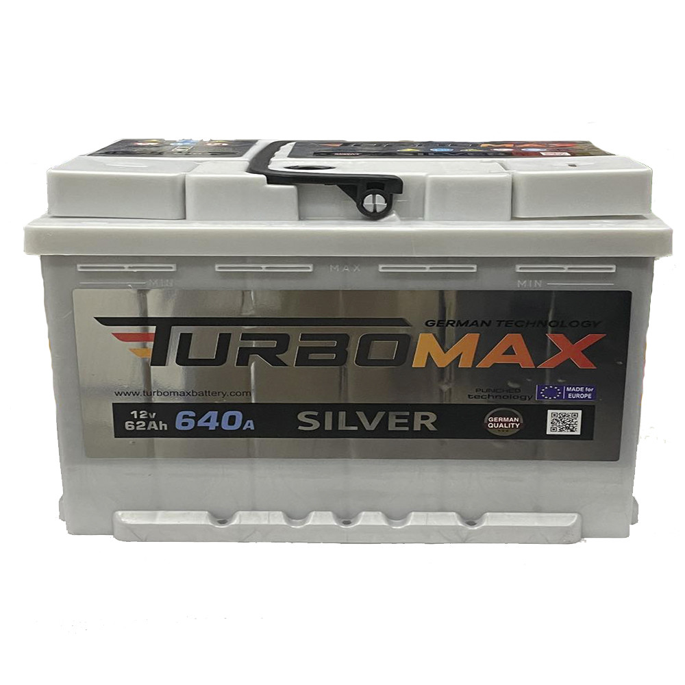 Автомобільний акумулятор TURBOMAX Silver 62Ah/640A R+. Автомобільний (Турбомакс) АКБ Туреччина