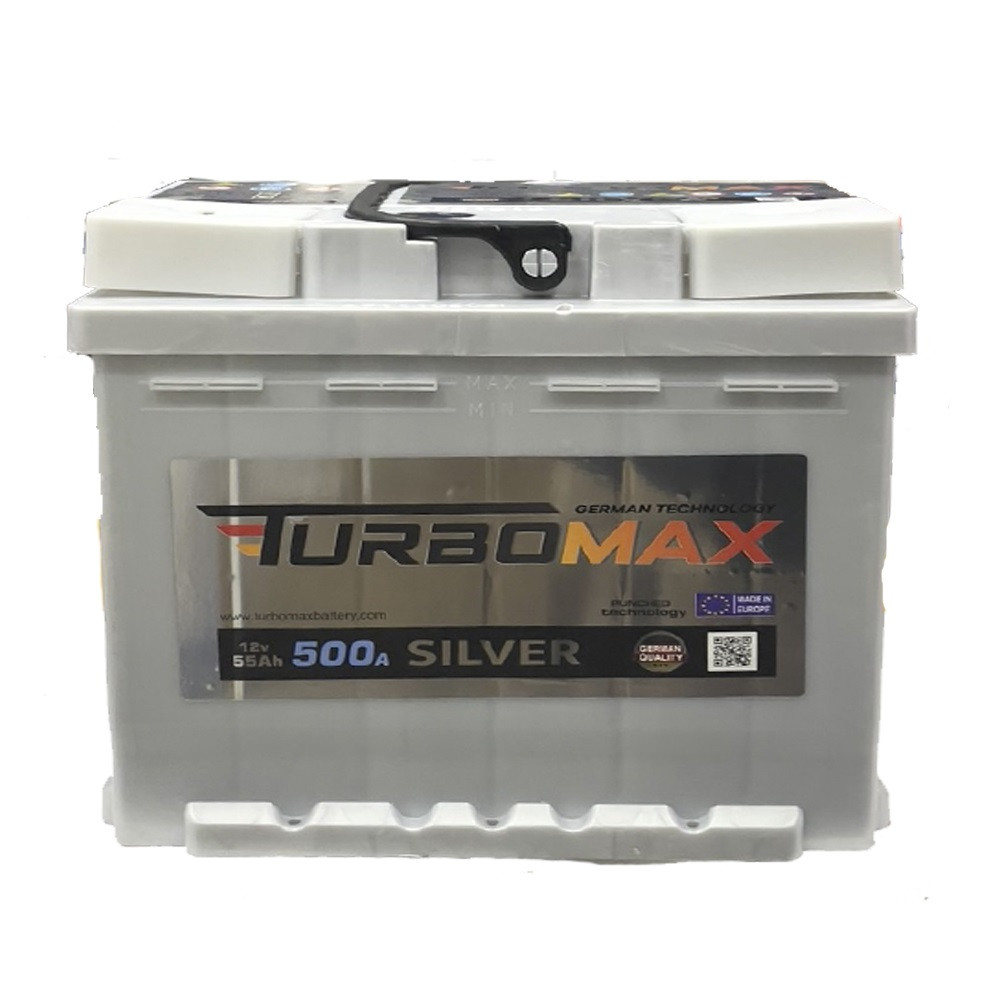 Автомобільний акумулятор TURBOMAX Silver 55Ah/500A R+. Автомобільний (Турбомакс) АКБ Туреччина