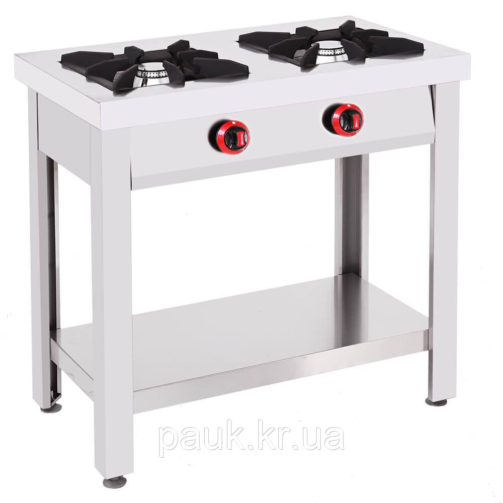 Газова професійна плита ПГ-2-П, плита під природний газ, промислова газова плита, кухонна газова плита на 2 конфорки, фото 1