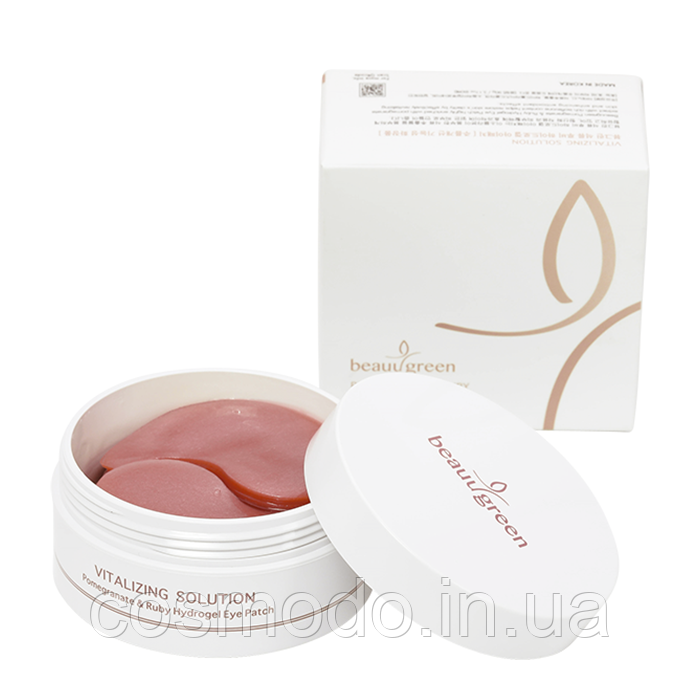 Гидрогелевые патчи с экстрактом граната и рубиновой пудрой BeauuGreen Pomegranate & Ruby Hydrogel Eye Patch