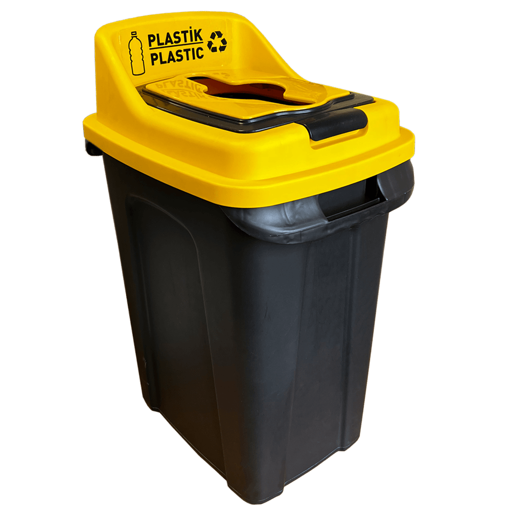 Бак для сортування сміття Planet Re-Cycler 50 л чорний - жовтий (пластик)