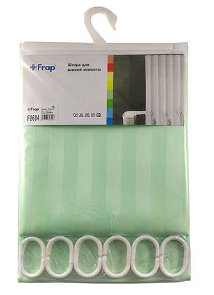 Фіранка для душу Frap F8604, поліестер, 180х180 см, зелений, фото 1