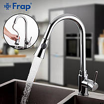 Змішувач для кухні Frap F6052 з висувним виливом, 2 режими, хром, фото 3