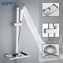 Душовий гарнітур з полицею GAPPO G8010, хром, фото 5