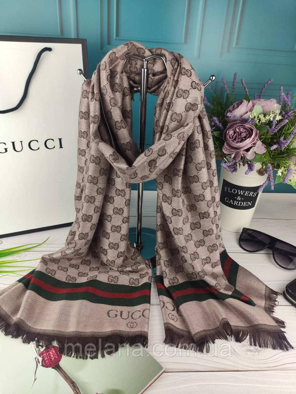 Шарф палантин хустка Gucci Гуччі ТУРЦІЯ капучино