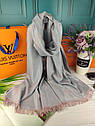 Палантин шарф хустка Louis Vuitton Луї Вітон сіро-пудровий, фото 3