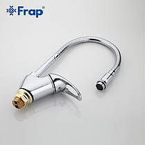 Змішувач для кухні Frap F4303-1 з гнучким виливом, хром, фото 4