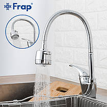 Змішувач для кухні Frap F4303 з гнучким виливом, хром, фото 6