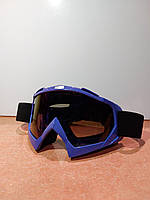 Кросові мото окуляри, тоноване скло, сині "MotoTech"