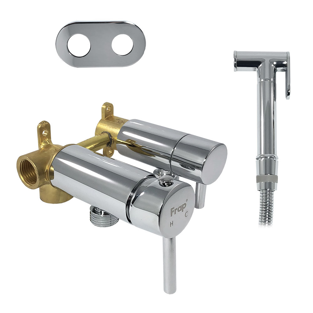 Гігієнічний душ Frap F7508 з приладовим краном 1/2", хром