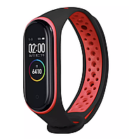 Ремешок Nike style для фитнес-браслета Xiaomi Mi Band 4 и 3 Чёрный с красным (MRKQ0106)