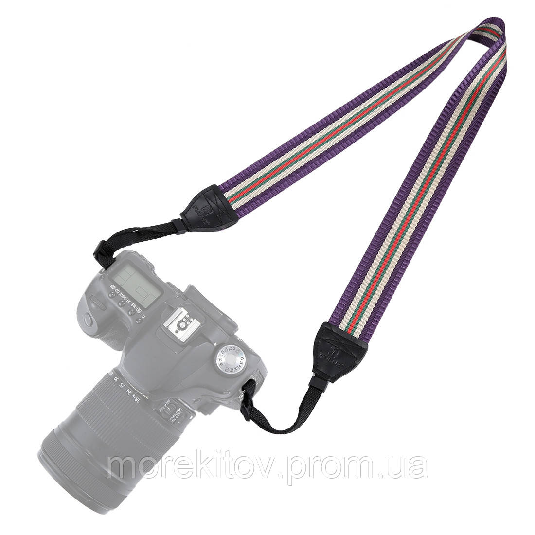 Нашейный Ремень для Фотоаппарата Puluz Нейлоновый Универсальный фиолетовый с рисунком Полосы (mrk2014) - фото 2 - id-p1577875254